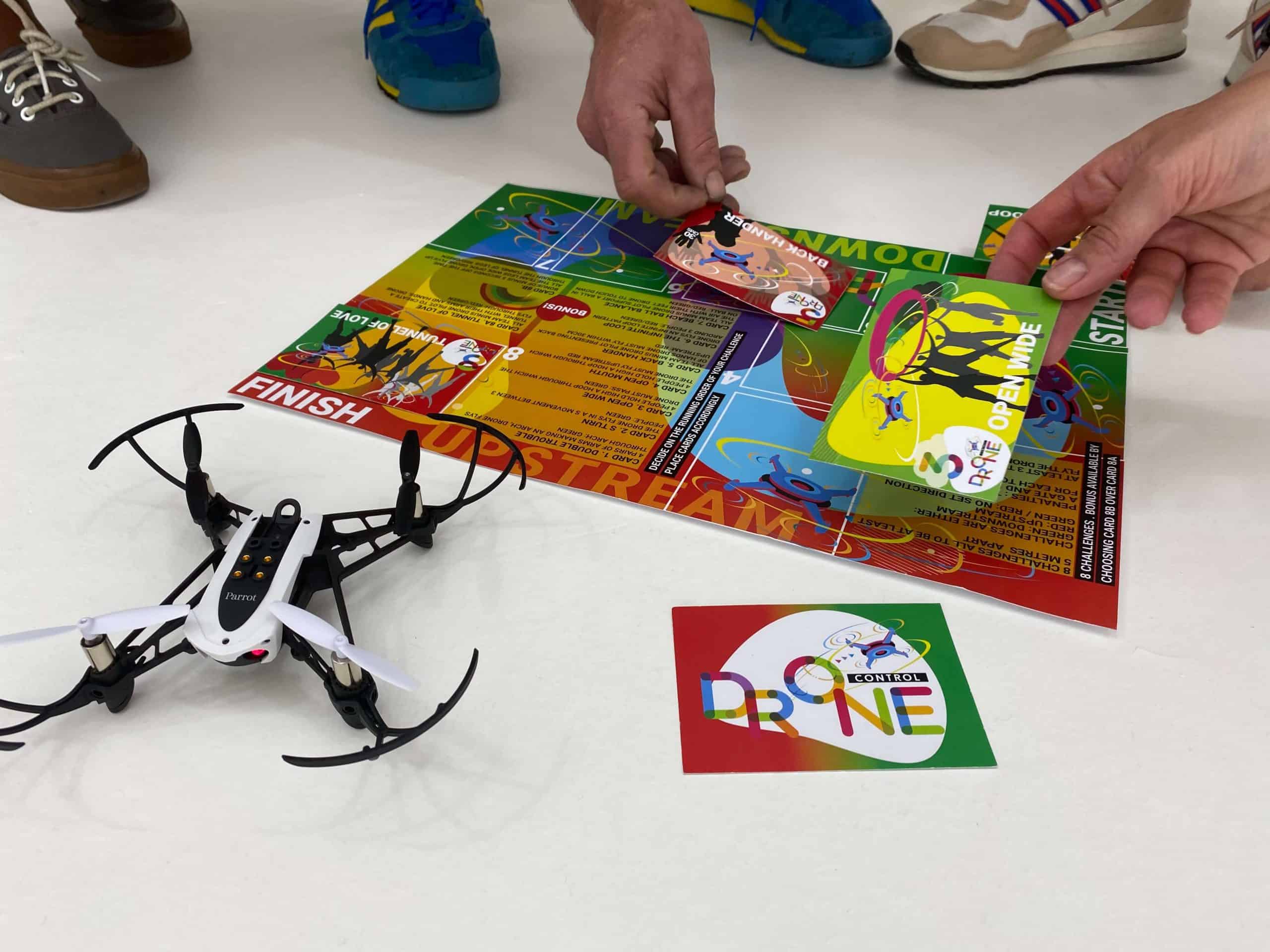 Teambuilding opgave med drone flyvning teknologi teambuilding aktiviteteskort rute